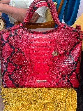 Red croc purse